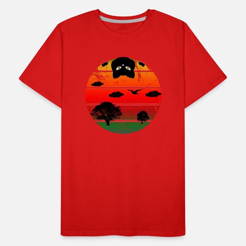 Coucher de soleil Chat T-shirt bio Premium Homme