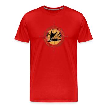 NÉ POUR NAVIGUER dans les navigateurs marins polynésiens - T-shirt bio Premium Homme - rouge - Devant - Damien (186cm)
