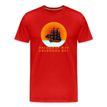 Columbus day - Men's Premium Organic T-Shirt - red - Front - Damien (186cm)