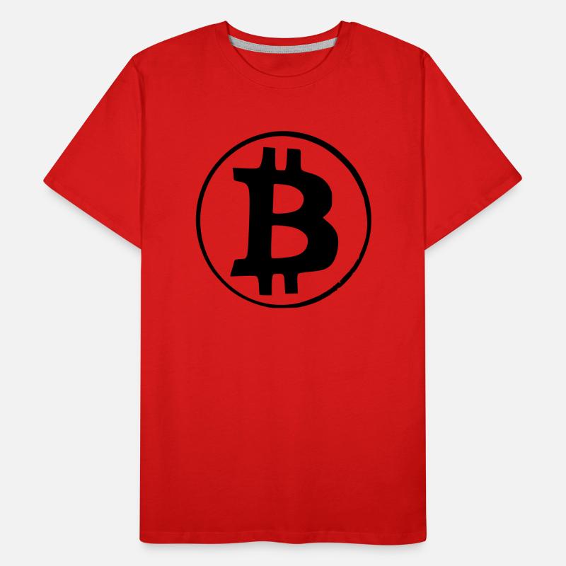Bitcoin Krypto Währung virtuellen Lebens Vector 4 Männer Premium Bio T-Shirt