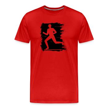 Jogging - Running Running Man Fitness - T-shirt bio Premium Homme - rouge - Devant - Damien (186cm)