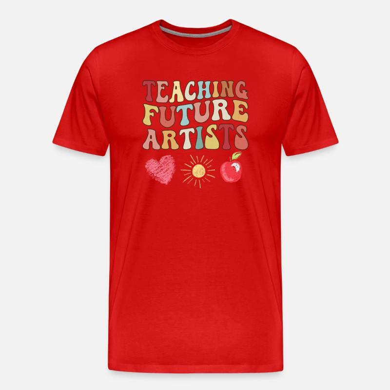 Kunstlehrer Design Kunstlehrerinnen Kunst Schule - Männer Premium Bio T-Shirt - Rot