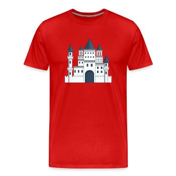 Chateau de prince et princesse bleu et blanc - T-shirt bio Premium Homme - rouge - Devant - Damien (186cm)