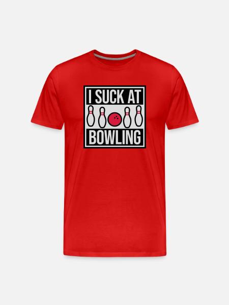 I suck at bowling - Men's Premium Organic T-Shirt - red
