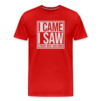 I came saw forget - Men's Premium Organic T-Shirt - red - Front - Damien (186cm)