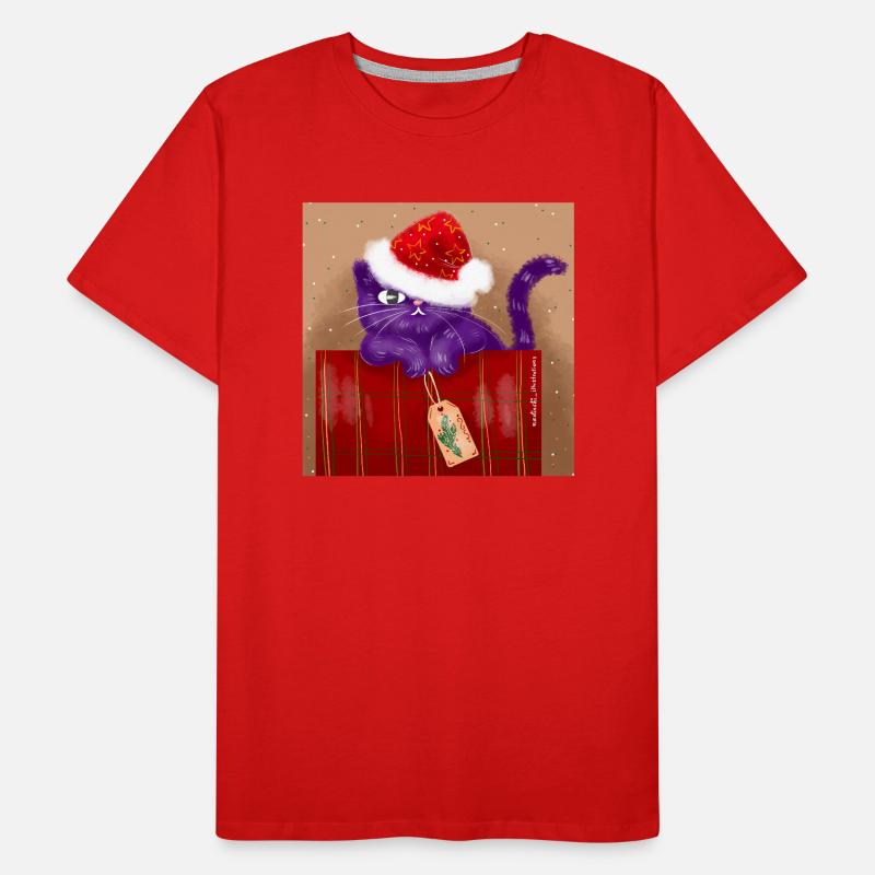 Weihnachtskatze Männer Premium Bio T-Shirt