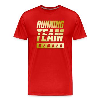 Running Team - Men's Premium Organic T-Shirt - red - Front - Damien (186cm)