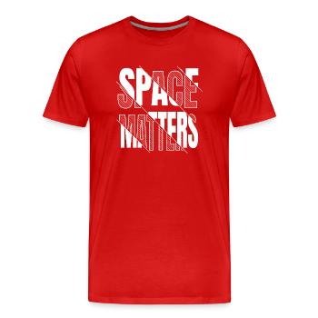 joke spaceship present geek colors - Männer Premium Bio T-Shirt - Rot - Vorne - Damien (186cm)