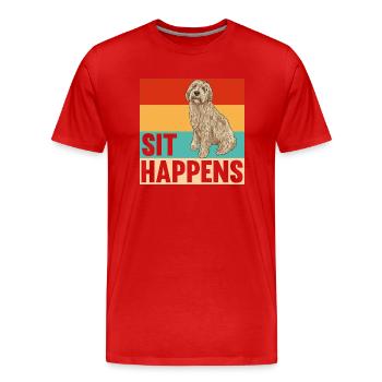 Labradoodle Hund - Männer Premium Bio T-Shirt - Rot - Vorne - Damien (186cm)