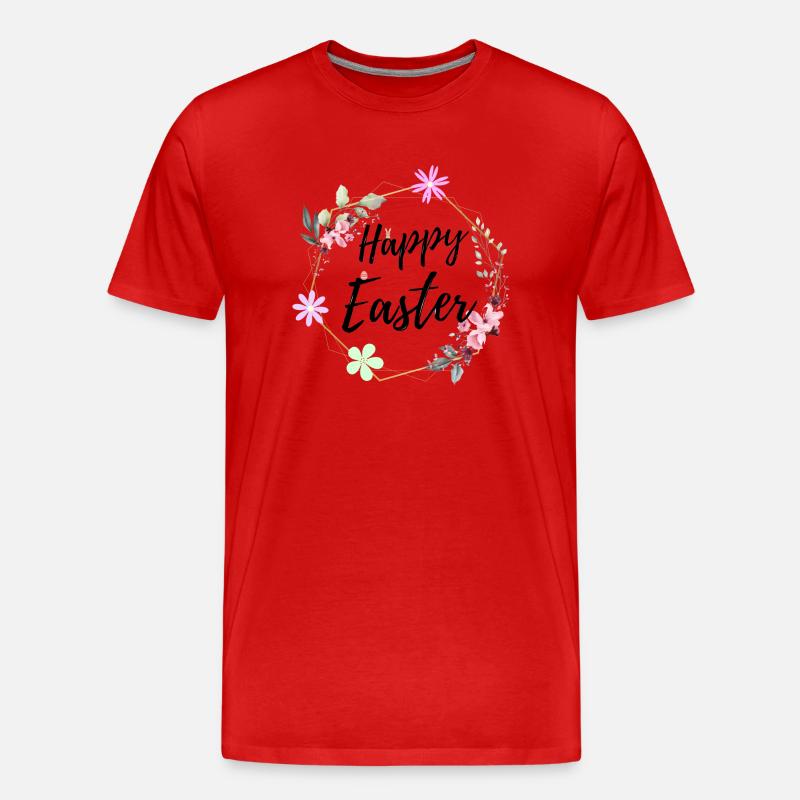 Frohe Ostern - Männer Premium Bio T-Shirt - Rot