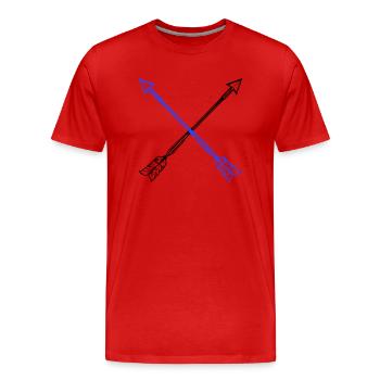 Arrows - Men's Premium Organic T-Shirt - red - Front - Damien (186cm)