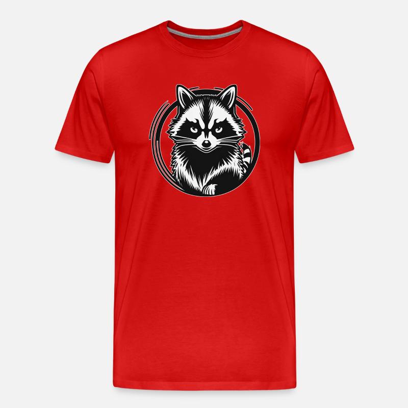 Waschbär - Männer Premium Bio T-Shirt - Rot