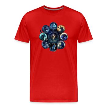 The signs of the zodiac - Men's Premium Organic T-Shirt - red - Front - Damien (186cm)