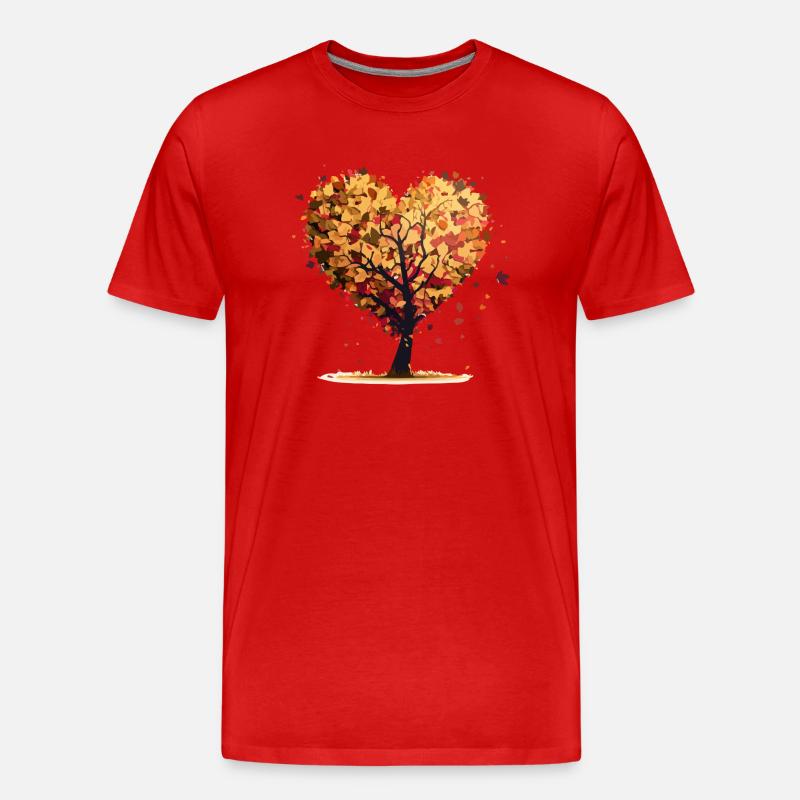 Ein Baum der Liebe - Männer Premium Bio T-Shirt - Rot