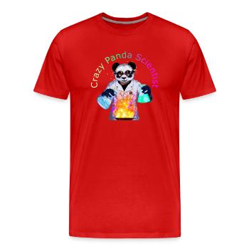 Crazy Panda Scientist - Männer Premium Bio T-Shirt - Rot - Vorne - Damien (186cm)