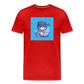 hacker design - T-shirt bio Premium Homme - rouge - Devant - Damien (186cm)