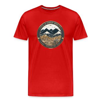 Die große Entspannung - Männer Premium Bio T-Shirt - Rot - Vorne - Damien (186cm)