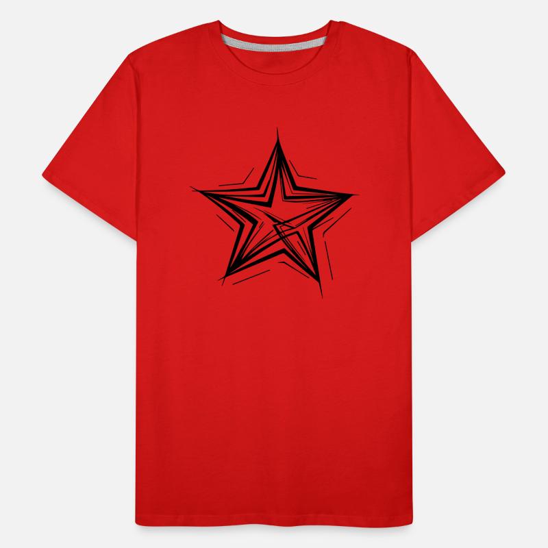 Handgezeichneter edler Stern Männer Premium Bio T-Shirt