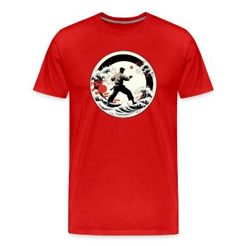 Entraînement de karaté - T-shirt bio Premium Homme - rouge - Devant - Damien (186cm)