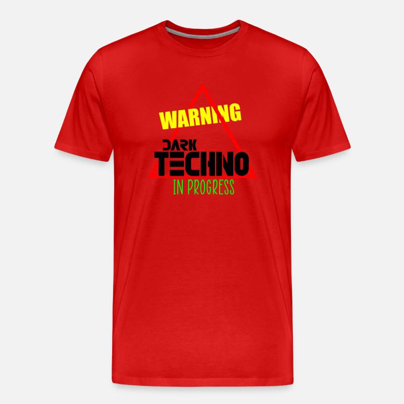 Düsterer Techno in Arbeit - Männer Premium Bio T-Shirt - Rot