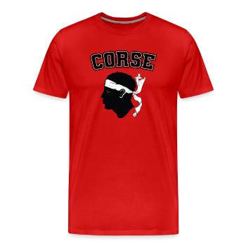 Corse - T-shirt bio Premium Homme - rouge - Devant - Damien (186cm)