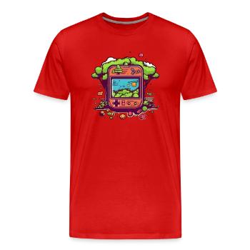 Retro-Videospiel - Männer Premium Bio T-Shirt - Rot - Vorne - Damien (186cm)