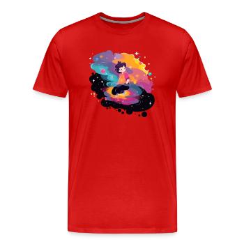 Anais dans l'espace - T-shirt bio Premium Homme - rouge - Devant - Damien (186cm)