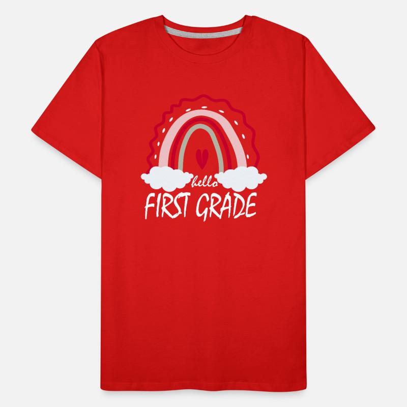 Hello First Grade Gift Men's Premium Organic T-Shirt