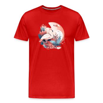 Fantasy Flamingo - Männer Premium Bio T-Shirt - Rot - Vorne - Damien (186cm)