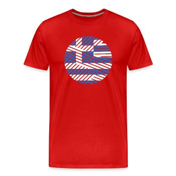 Drapeau de la Grèce Hellas Athènes Drapeau grec - T-shirt bio Premium Homme - rouge - Devant - Damien (186cm)