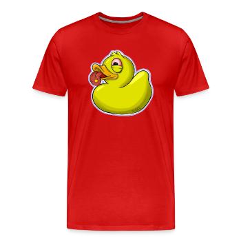 Rubber Duck - Men's Premium Organic T-Shirt - red - Front - Damien (186cm)