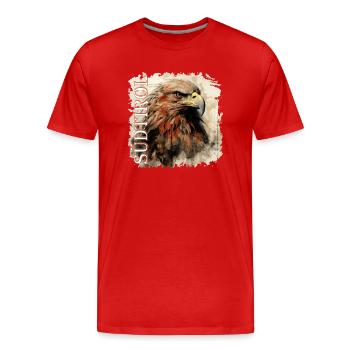 Aigle du Tyrol du Sud - Loyauté envers la terre, Aigle royal - T-shirt bio Premium Homme - rouge - Devant - Damien (186cm)