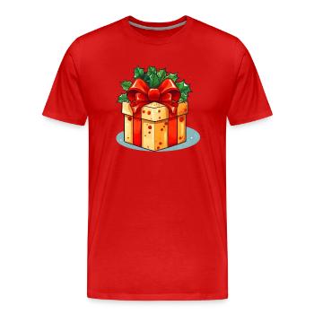 Weihnachtsgeschenk - Männer Premium Bio T-Shirt - Rot - Vorne - Damien (186cm)