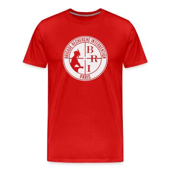 BRI Französische Polizei #3011a - Männer Premium Bio T-Shirt - Rot - Vorne - Damien (186cm)