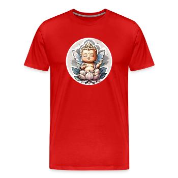 bébé Bouddha - meditation yoga relaxation - T-shirt bio Premium Homme - rouge - Devant - Damien (186cm)