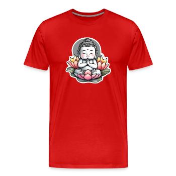 bébé Bouddha - meditation yoga relaxation - T-shirt bio Premium Homme - rouge - Devant - Damien (186cm)