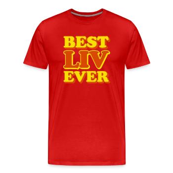 Liv Vorname Lustiges Geschenk - Männer Premium Bio T-Shirt - Rot - Vorne - Damien (186cm)