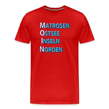 Matrosen Moin - Männer Premium Bio T-Shirt - Rot - Vorne - Damien (186cm)