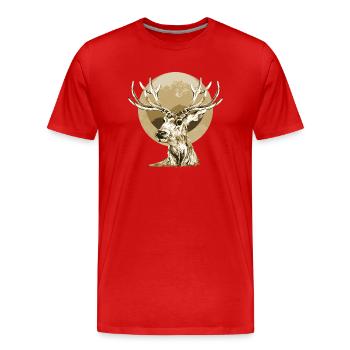 Cerf - T-shirt bio Premium Homme - rouge - Devant - Damien (186cm)
