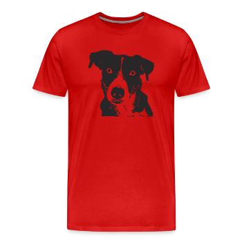 Chien Animal De Compagnie Aboiement Bello Chiot Chien Museau De Chien - T-shirt bio Premium Homme - rouge - Devant - Damien (186cm)