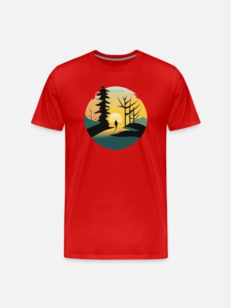 Sunrise in the forest - Men's Premium Organic T-Shirt - red