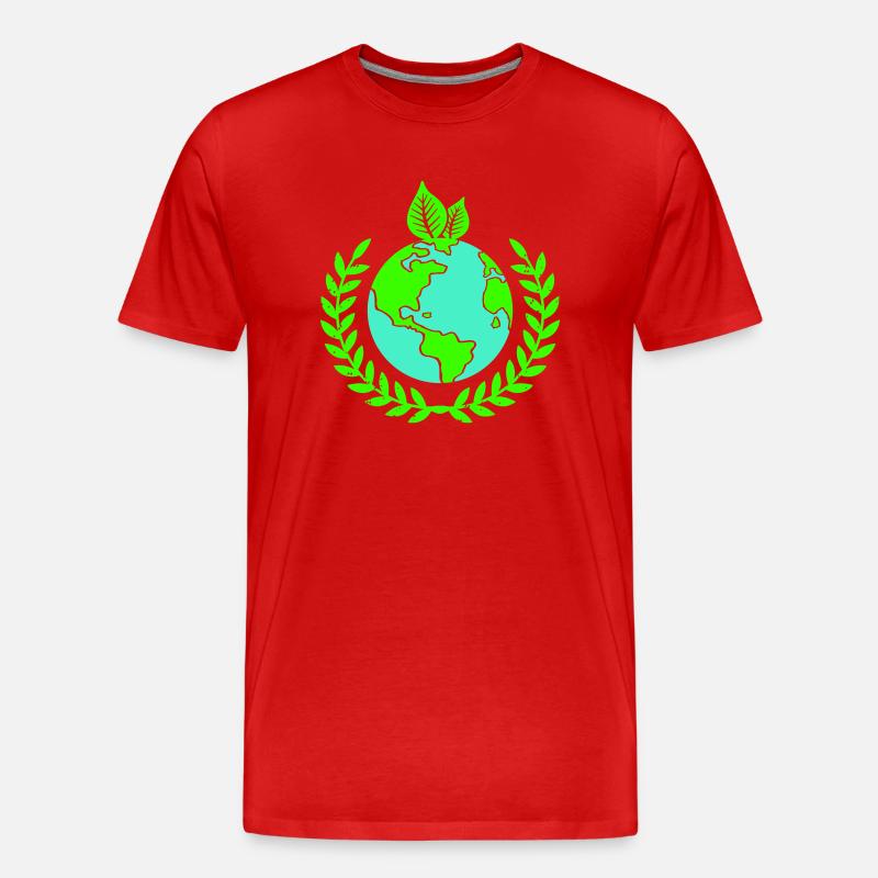 erde kranz - Männer Premium Bio T-Shirt - Rot