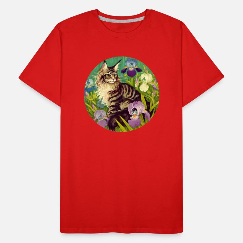 Brown Tabby Cat Iris Men's Premium Organic T-Shirt