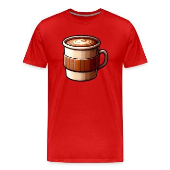 Coffee cup - Men's Premium Organic T-Shirt - red - Front - Damien (186cm)