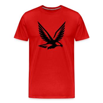Aigle, faucon, symbole volant, armoiries, vecteur, vecteur - T-shirt bio Premium Homme - rouge - Devant - Damien (186cm)