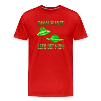 Cannabis Alien High - Men's Premium Organic T-Shirt - red - Front - Damien (186cm)