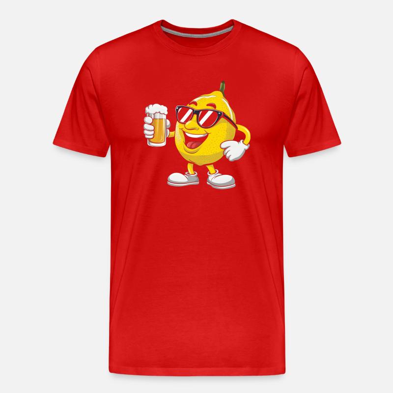Zitrone Trinken Bier - Männer Premium Bio T-Shirt - Rot