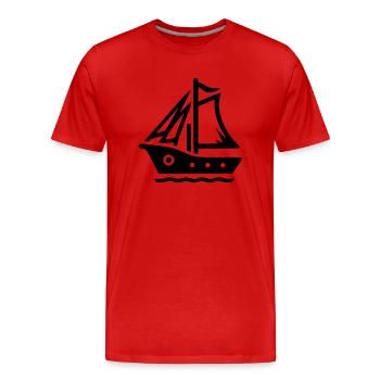 Kleines Segelboot - Männer Premium Bio T-Shirt - Rot - Vorne - Damien (186cm)