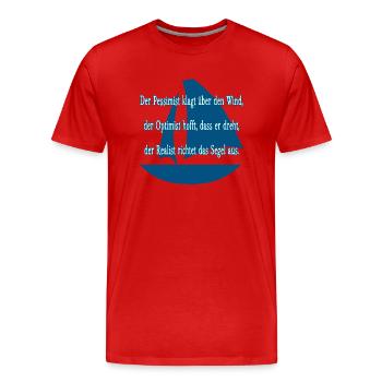 Le vent - T-shirt bio Premium Homme - rouge - Devant - Damien (186cm)