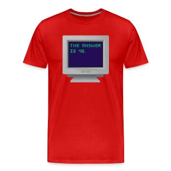 CRT - Die Antwort ist 42. - Männer Premium Bio T-Shirt - Rot - Vorne - Damien (186cm)